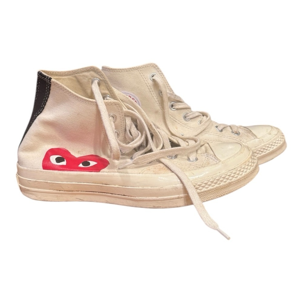 White Comme des Garcons Play Converse Black Off White Sneakers Men’s 6 Women’s 8